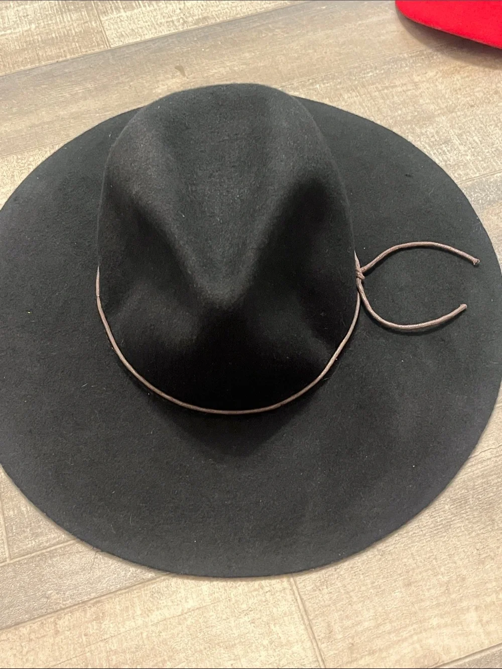 Peter Grimm Black Wool Wide 3 3/4” brim Wool Floppy Hat with Branded Interior - Picture 6 of 10